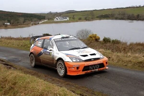 F5564. Eamon Boland (IRL), Ford Focus WRC, on Stage 3.