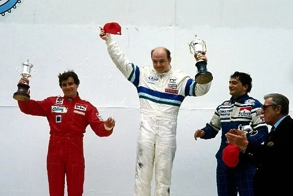 European Formula 3000 Championship: The podium: Michel Ferte March, second; John Nielsen Ralt, winner; Gabriele Tarquini March, third; Jean Marie