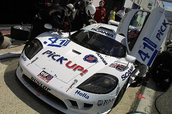 European Le Mans Series: Winners of GTS Class Ian McKellar Jnr and Chris Goodwin, RML Saleen S7R in a mid race pit stop