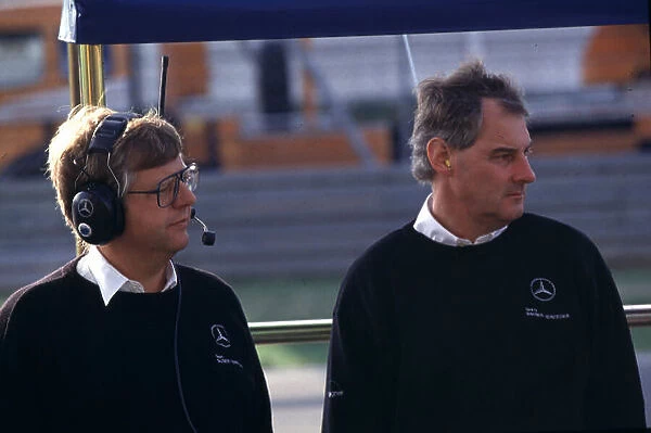F1 People - Harvey Postlethwaite. Here with Tim Wright working for the Sauber Mercedes sportscar team. PHOTO: LAT SOMERSET HOUSE, SOMERSET ROAD, TEDDINGTON, MIDDX, TW11 8RU. Tel: +44 181 251 3000 FAX: +44 181 251 3001