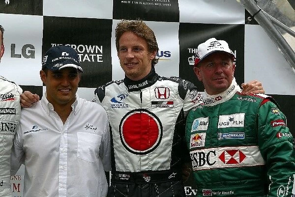 F1 Regent Street Parade: Juan Pablo Montoya Williams, Jenson Button BAR and Martin Brundle Jaguar