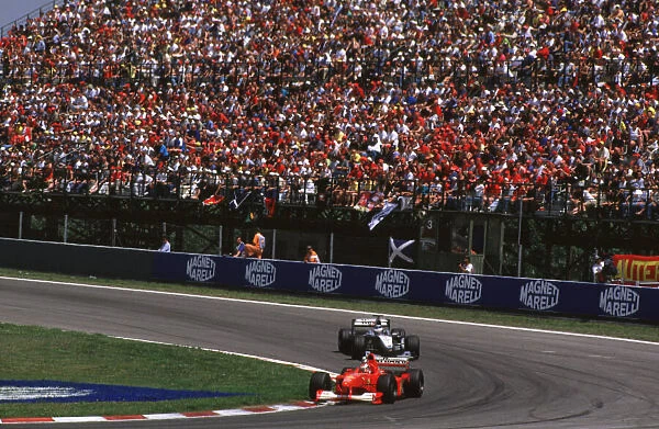 F1 Spanish GP-Michael Schumacher leads Hakkinen