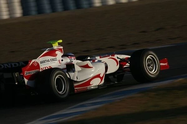 F1 Testing. Jerez, Spain. 19th January 2007. Takuma Sato(Super Aguri Interim Car