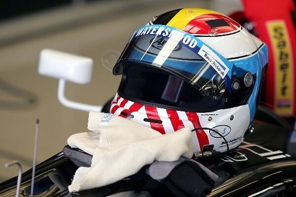 F1x2 Silverstone: Helmet of Bas Leinders on the car