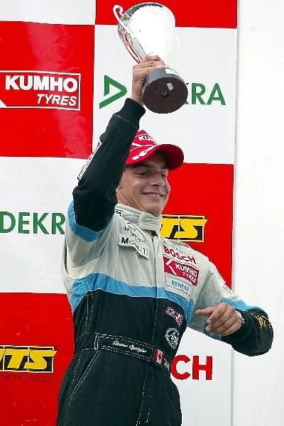 F3 Euro Series: Bruno Spengler ASM F3 Dallara Mercedes celebrates finishing 3rd in round 13 on the podium