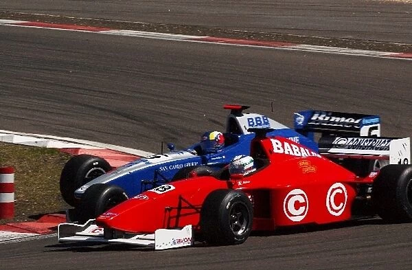 Fabrizio Del Monte (ITA) GP Racing F3000 hits Matteo Santoponte Babalus (ITA)