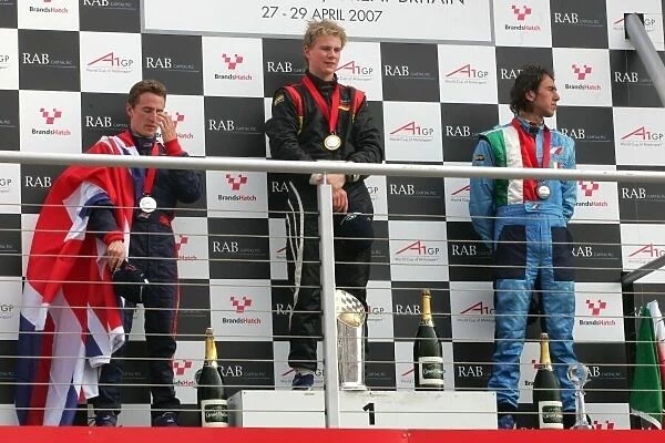 A1GP. The feature race podium -. 1st Nico Hulkenberg (GER) A1 Team Germany, centre.