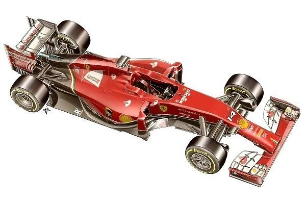 Ferrari F14 T 3  /  4 side view: MOTORSPORT IMAGES: Ferrari F14 T 3  /  4 side view