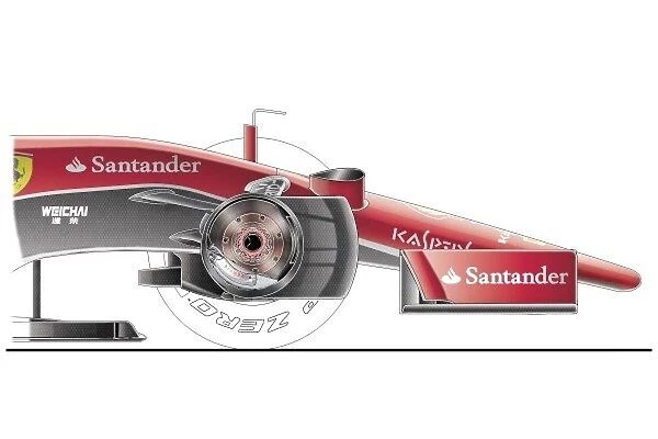 Ferrari SF15-T nose and brake design: MOTORSPORT IMAGES: Ferrari SF15-T nose and brake design