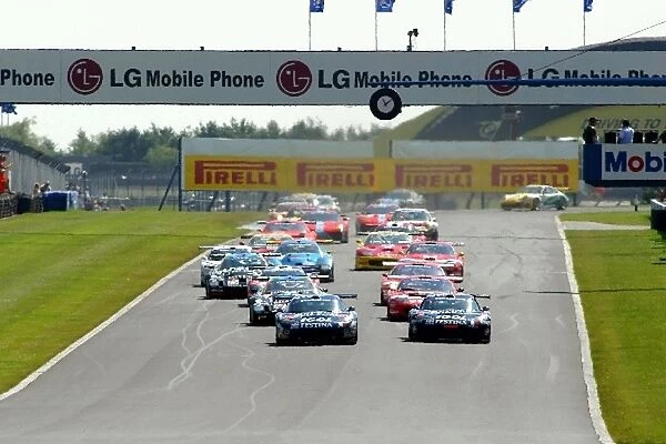 FIA GT Championship: The two Force One Racing Festina cars lead at the start of the race