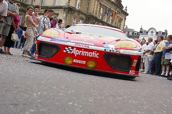 FIA GT Championship: A JMB Racing Ferrari 360 Modena is paraded around the streets of Spa