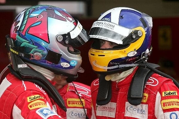 FIA GT Championship: L-R: Chris Niarchos Scuderia Ecosse talks with teammate Andrew Kirkaldy
