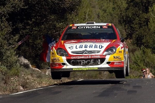 FIA World Rally Championship: Dani Sordo, Citroen Xsara WRC, jumps on Stage 11