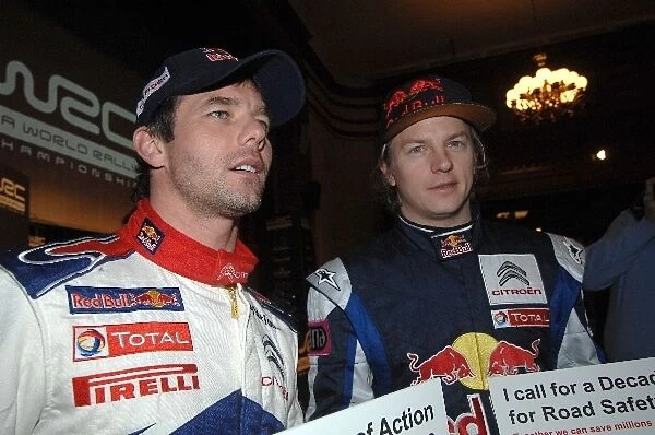 FIA World Rally Championship: L-R: Sebastien Loeb Citroen with Kimi Raikkonen Citroen Junior Team