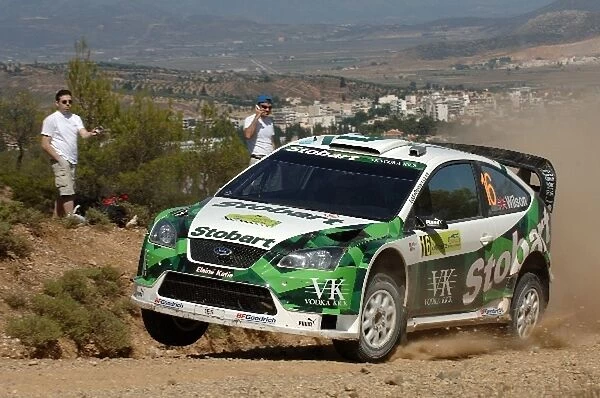 FIA World Rally Championship: Matthew Wilson, Ford Focus WRC, on Stage 3 above the town of Thiva
