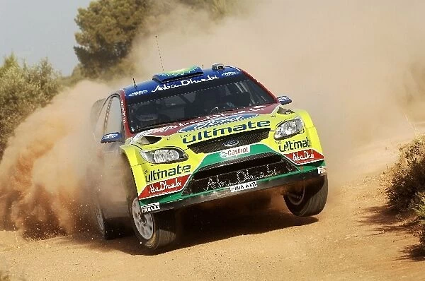 FIA World Rally Championship: Mikko Hirvonen on the shakedown stage