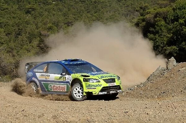 FIA World Rally Championship: Mikko Hirvonen, Ford Focus WRC, on Stage 10, with a broken windscreen after an off