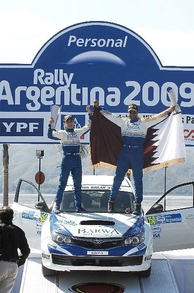 FIA World Rally Championship: Nasser Al-Attiyah Subaru Impreza on the podium