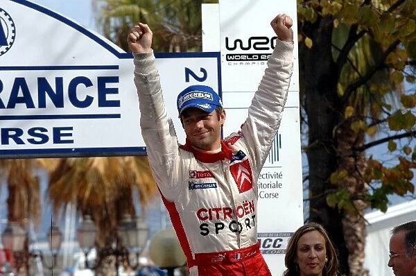 FIA World Rally Championship: Rally winner Sebastien Loeb, Citroen, on the podium