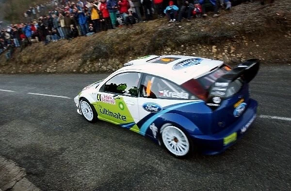 FIA World Rally Championship: Roman Kresta with co-driver Jan Tomanek Ford Forcus 04 WRC on the shakedown