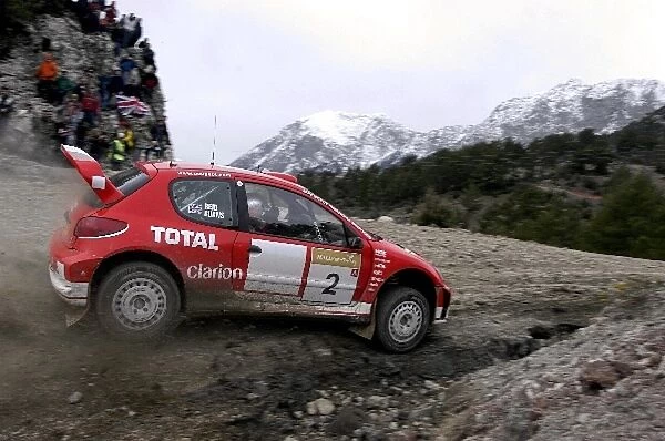 FIA World Rally Championship: Second placed Richard Burns with co-driver Robert Reid Peugeot 206 WRC on stage fourteen