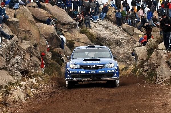 FIA World Rally Championship: Toshi Arai Subaru Impreza WRC struggles through stage 11 with a broken track control arm