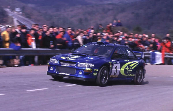 FIA World Rally Champs Catalunya Rally, Spain. 30 / 3-2 / 4 / 2000 Richard Burns, Subaru Imprezza WRC, 2nd place. photo: World McKlein tel: (+44) 0208 251 3000 e-mail: digital@latphoto.co.uk 35mm Original Image