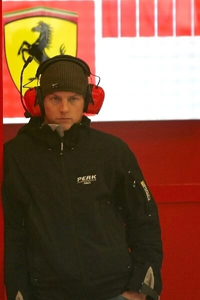 Formula 1 Testing: Kimi Raikkonen visits the Ferrari Garage