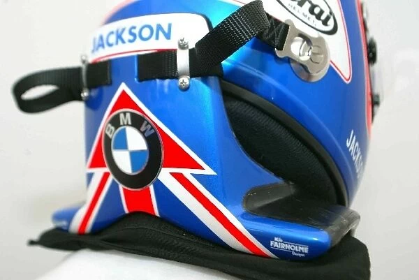 Formula BMW ADAC Championship: Dominik Jacksons HANS device, painted by Mike Fairholme