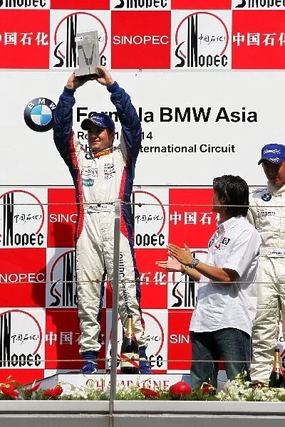 Formula BMW Asia Series: Race winner Michael Tony Patrizi Team Meritus celebrates on the podium