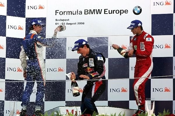 Formula BMW Europe: The podium: Esteban Gutierrez Josef-Kaufmann-Racing, second; Daniel Juncadella Eurointernational, race winner; Marco Wittmann