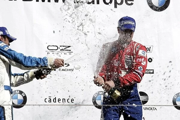 Formula BMW Europe: Race 2 winner Jack Harvey Fortec Motorsport, is sprayed with champagne