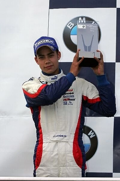 Formula BMW UK Championship: Race one Junior winner Jonathan Legris Pegasus Motorsport on the podium