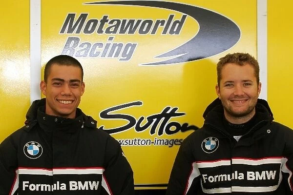 Formula BMW UK Championship: Team mates Jonathan Legris Motaworld Racing and Michael Patrizi Motaworld Racing