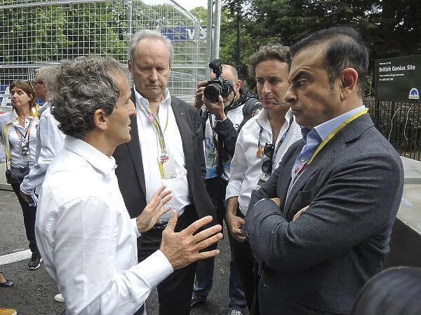 Formula E. Alain Prost (FRA) Co founder eDams Renault, Alejandro Agag - CEO Formula E