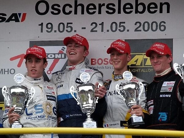 Formula Three Euroseries: Winner Trophy Julian Theobald SMS Seyffarth Motorsport, far right