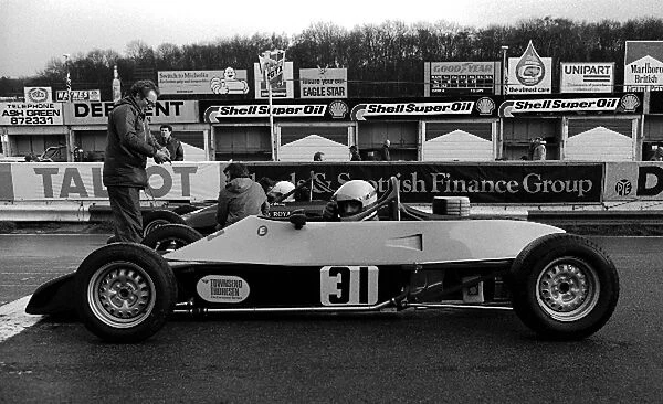 Formula Ford 1600: Ayrton Senna da Silva prepares for action on the grid in his Van Diemen R81 before taking his first single seater victory