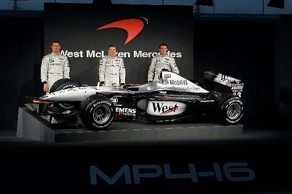 Formula One Launch: David Coulthard, Alex Wurz and Mika Hakkinen unveil the new McLaren