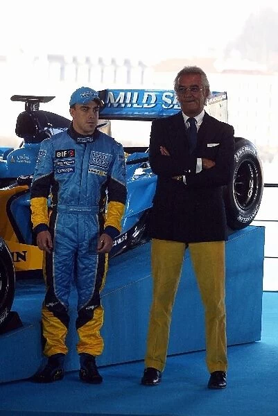 Formula One Launch: Fernando Alonso Renault with Flavio Briatore Renault Team Principal at the launch of the Renault R23