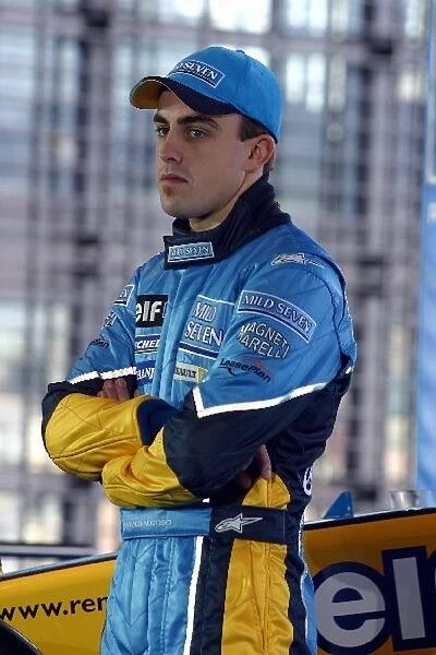 Formula One Launch: Fernando Alonso Renault at the launch of the Renault R23