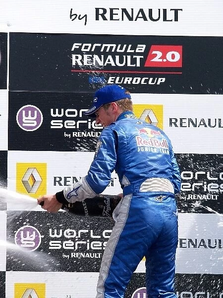 Formula Renault 2. 0 Eurocup: Race 1 winner Michael Ammermueller Jenzer Motosport, celebrates on the podium