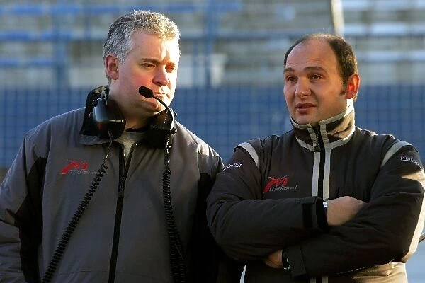 Formula One Testing: Adrian Burgess MF1 Racing Acting Sporting Director talks with Dr Colin Kolles MF1 Racing Team Manager