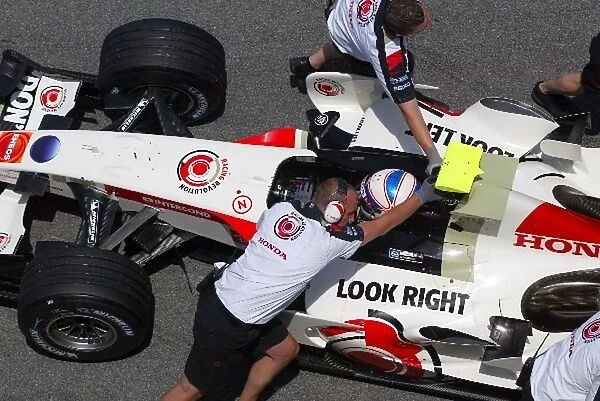 Formula One Testing: Aerodynamic detail on the car of Anthony Davidson Honda Racing F1 Team Third Driver