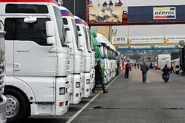 Formula One Testing: BMW Sauber trucks in the paddock