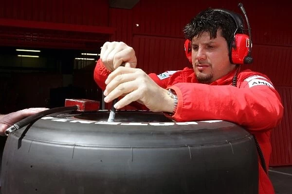 Formula One Testing: Bridgestone slick tyres are delivered to the Ferrari team