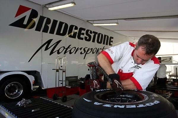 Formula One Testing: Bridgestone slick tyres have tyre pressures adjusted