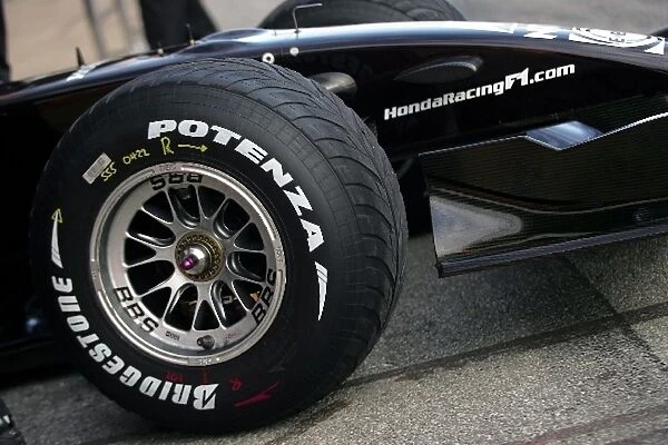 Formula One Testing: Bridgestone tyres on the Honda