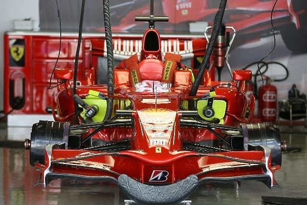 Formula One Testing: Car of Luca Badoer Ferrari in the pits