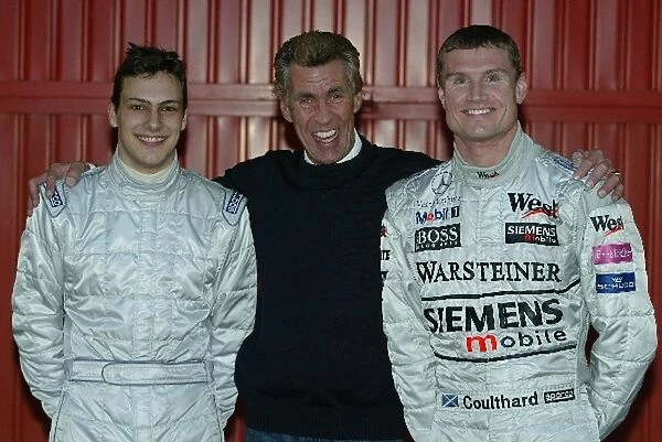 Formula One Testing: Ex Zip Kart dirvers Gary Paffett, David Coulthard with Zip Kart Boss Martin Hines