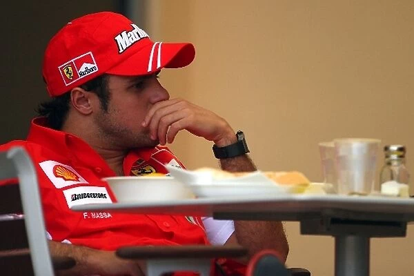 Formula One Testing: Felipe Massa Ferrari has lunch